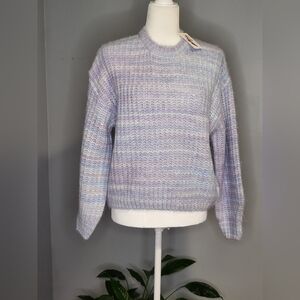 Jessica Simpson Lavender Lt. Blue and White Pastel Oversize Sweater - Size S